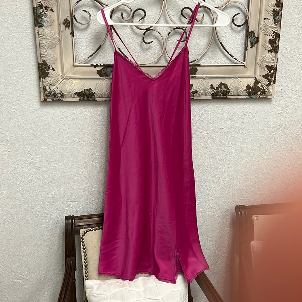Vibrant pink midi, cocktail dress.